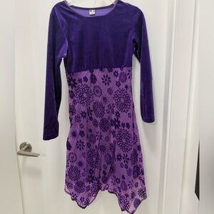 Beautiful Girls XL Purple Floral Long Sleeve Dress